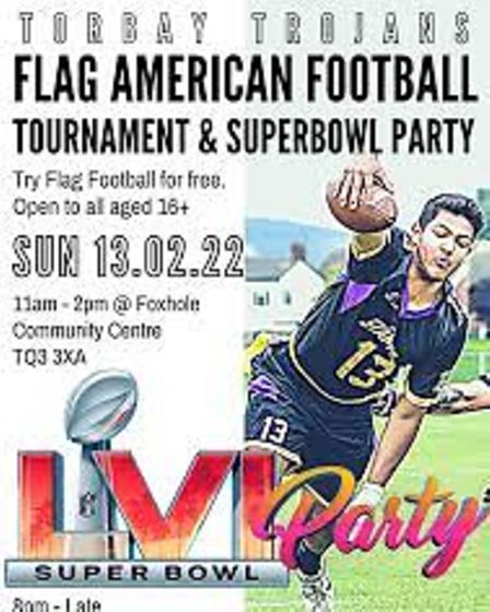 Torbay Trojans are hosting a flag American football tournament and Super Bowl party
