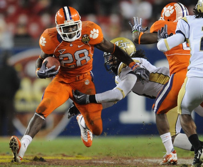 Union County graduate C.J. Spiller rushes for Clemson against Georgia Tech in the 2009 ACC Championship game. Spiller is one of three Jacksonville-area first-round NFL Draft picks to play at Clemson.