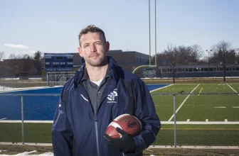 St. Catharines Mayoral candidate Mat Siscoe in this file photo behind St. Paul High School in Niagara Falls where he works and coaches.