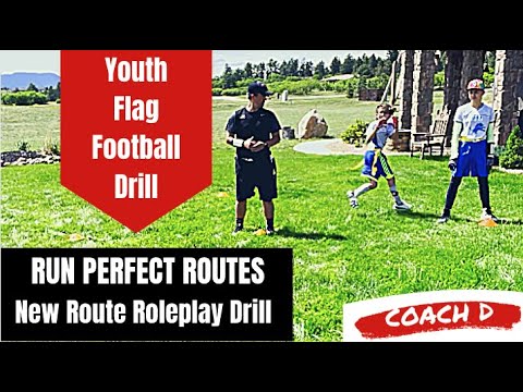 Youth Flag Football Drill | Run perfect routes | Score more TDs | Teach players to run routes