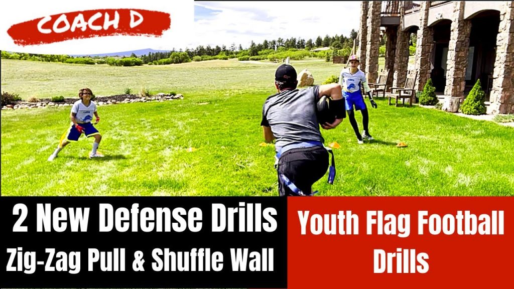 Youth Flag Football Drills | 2 New Defense Drills for Kids | Flag Pulling, Shuffling, Backpedaling