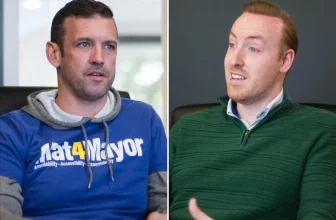 St. Catharines mayoral candidates Mat Siscoe and Mike Britton spoke with The Standard this month about their platforms at the Accel North office building downtown.