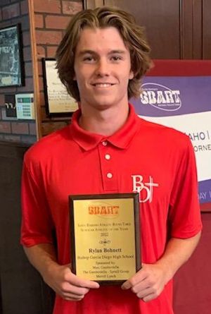 Rylan Bohnett, star defensive safety for the Bishop Diego High football team, was honored as the school’s Scholar-Athlete of the Year.