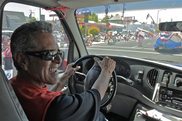 Andrew Trujillo drives a car in the Fourth of July Parade in Vallejo in 2010. Trujillo died Wednesday at age 74. (Courtesy Jim Trujillo)