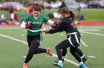 Mentor vs. Mayfield girls flag football, April 21, 2024 – News-Herald