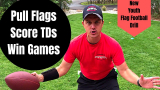 Flag Football Drill for Kids – Cut Zone Pull – cutting, juking, flag pulling | Youth Flag Football